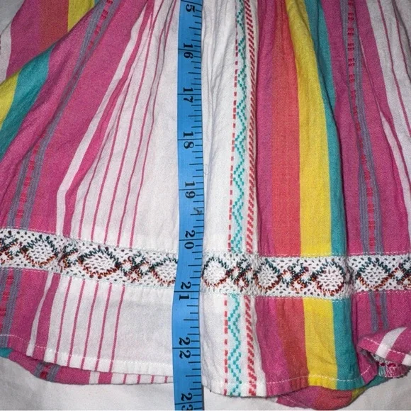 Anthropologie dRA boho embroidered ruffle sleeve striped cotton top Women’s M - Picture 9 of 12